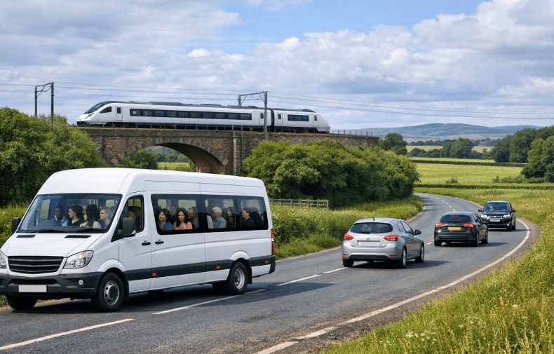 Understanding the Carbon Footprint of Group Travel: Minibus, Cars, and Trains Compared